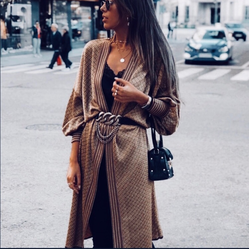 Zara Knit Jacquard Cardigan